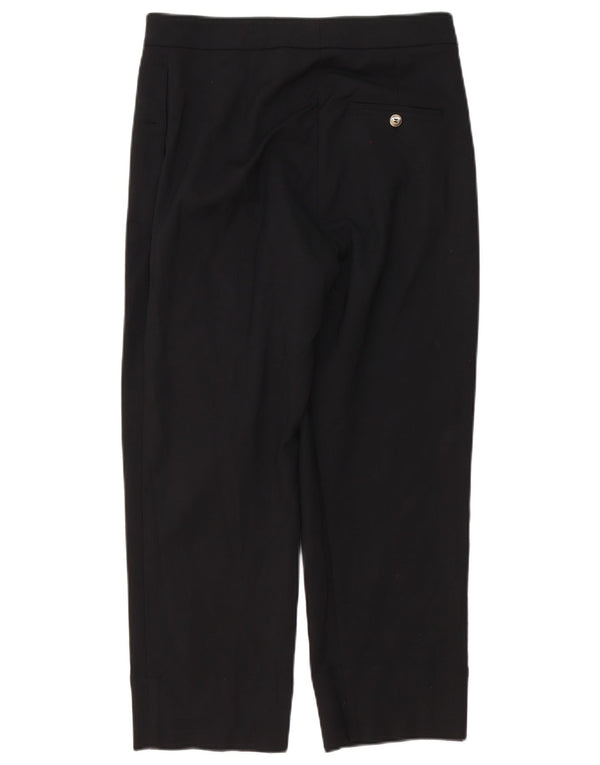 Marks & Spencer Womens Straight Cropped Trousers UK 10 Small W28 L24 Black