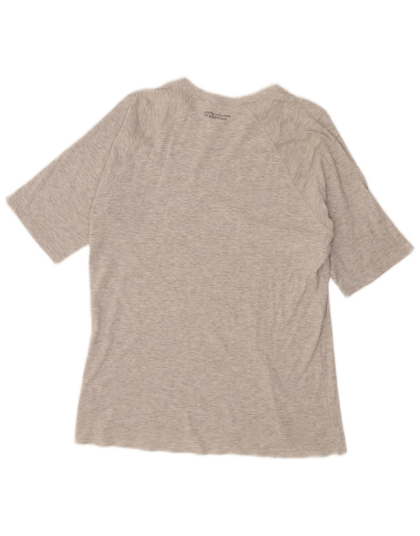 Benetton Womens T-Shirt Top UK 12 Medium Grey Flecked