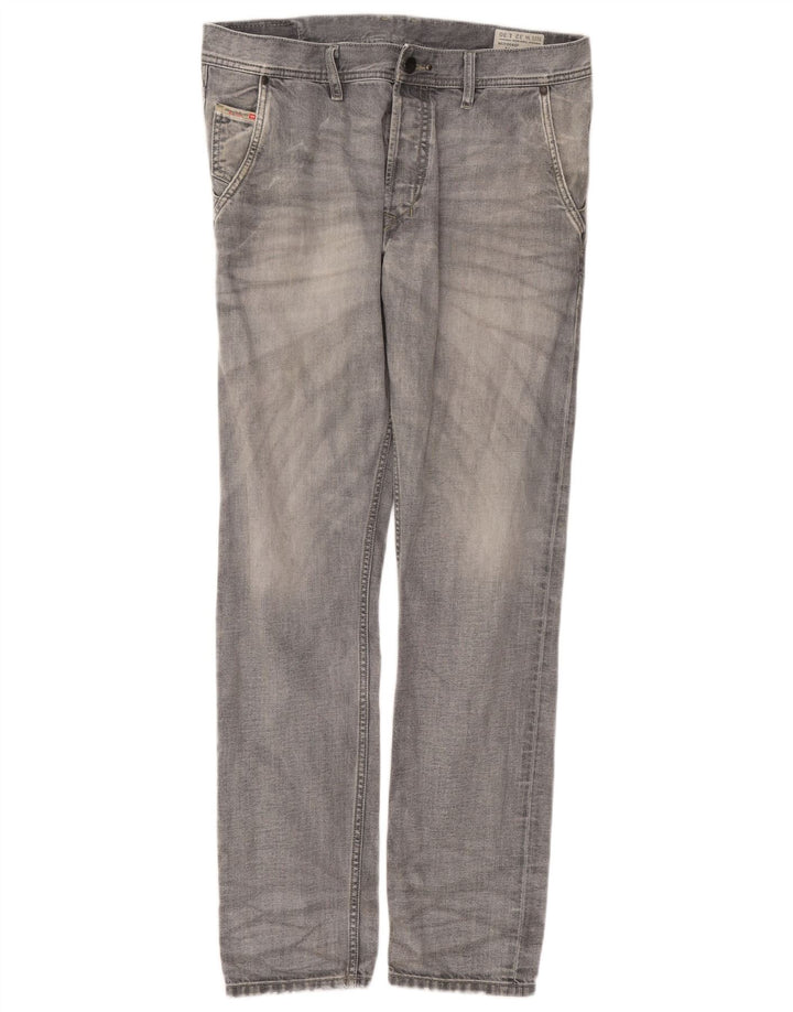 Diesel Mens Kakee Carrot Slim Jeans W32 L30 Grey Cotton