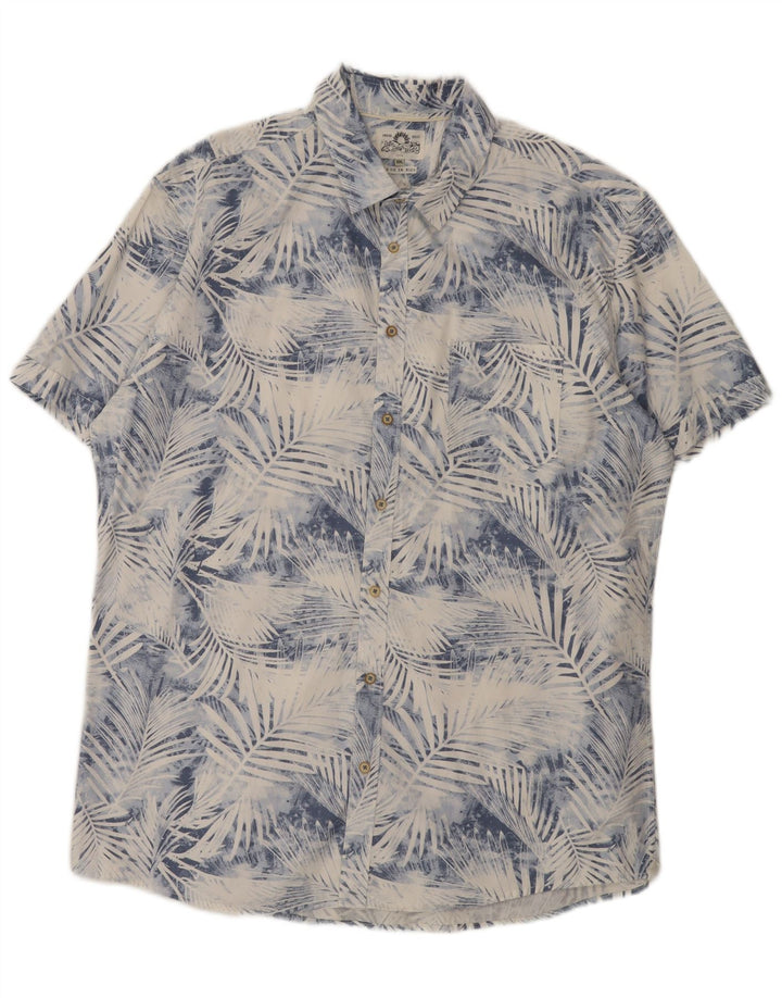 Celio Mens Short Sleeve Shirt 2XL Blue Floral Cotton