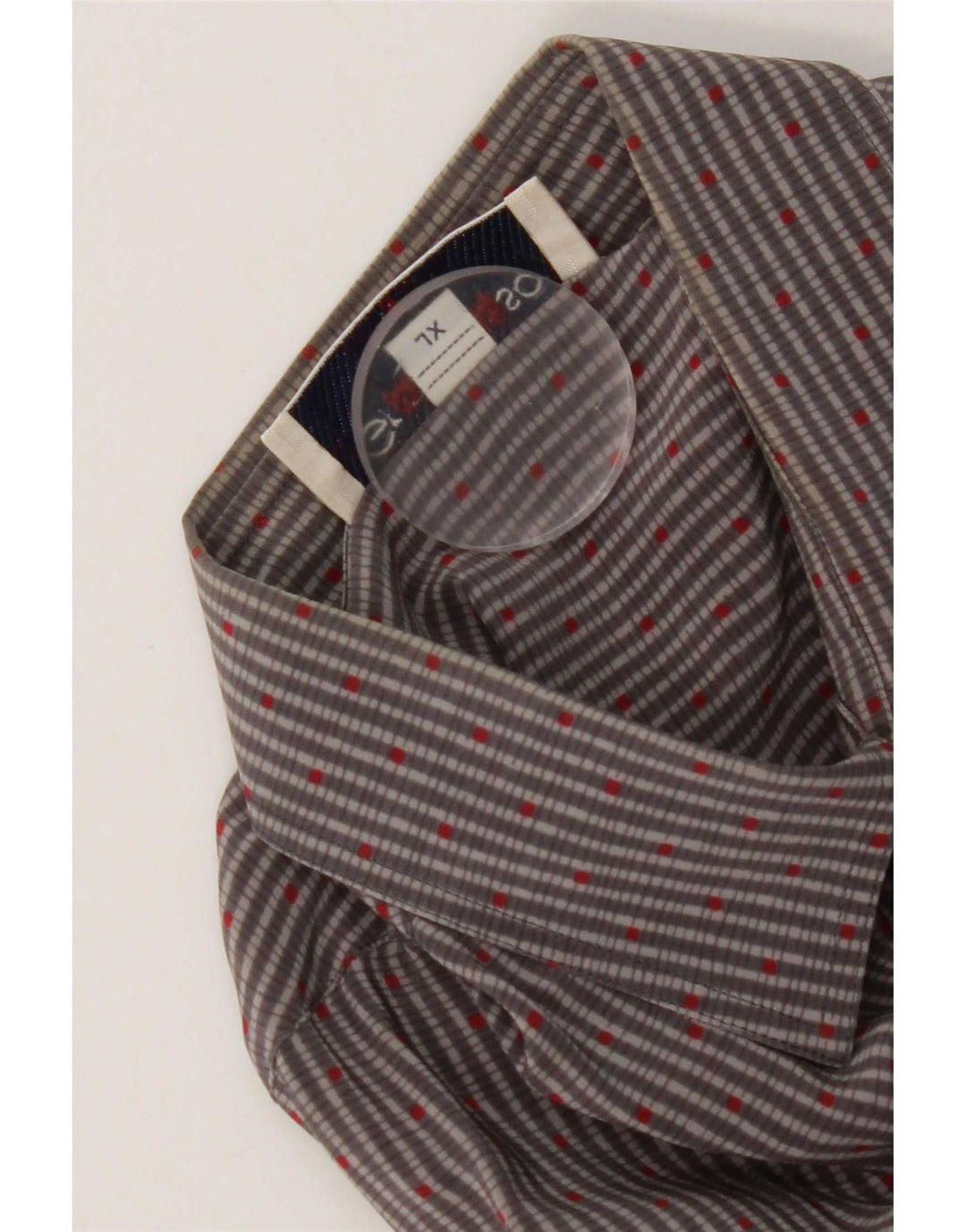 Gran Sasso Mens Short Sleeve Shirt XL Grey Striped Silk