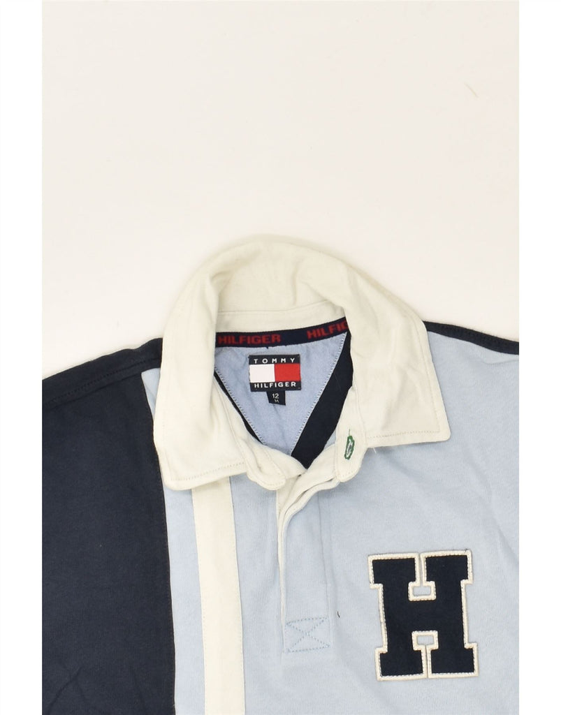 TOMMY HILFIGER Boys Graphic Long Sleeve Polo Shirt 11-12 Years Navy Blue | Vintage Tommy Hilfiger | Thrift | Second-Hand Tommy Hilfiger | Used Clothing | Messina Hembry 