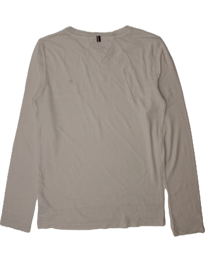 TOMMY HILFIGER Boys Top Long Sleeve 11-12 Years White Cotton Vintage Tommy Hilfiger and Second-Hand Tommy Hilfiger from Messina Hembry 