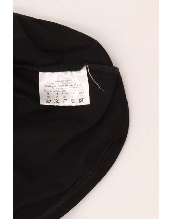 ROCCOBAROCCO Womens Crop Graphic Top 3/4 Sleeve US 12 Large Black Cotton Vintage Roccobarocco and Second-Hand Roccobarocco from Messina Hembry 