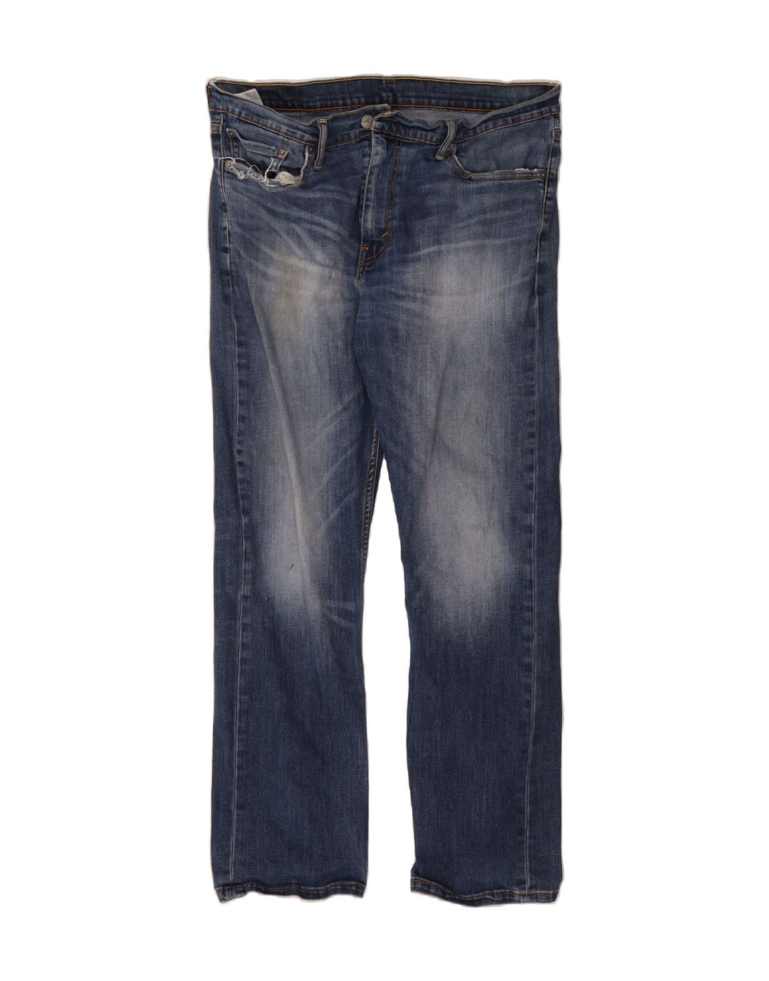 LEVI'S Mens 504 Straight Jeans W36 L32 Blue Cotton Vintage Levi's and Second-Hand Levi's from Messina Hembry 