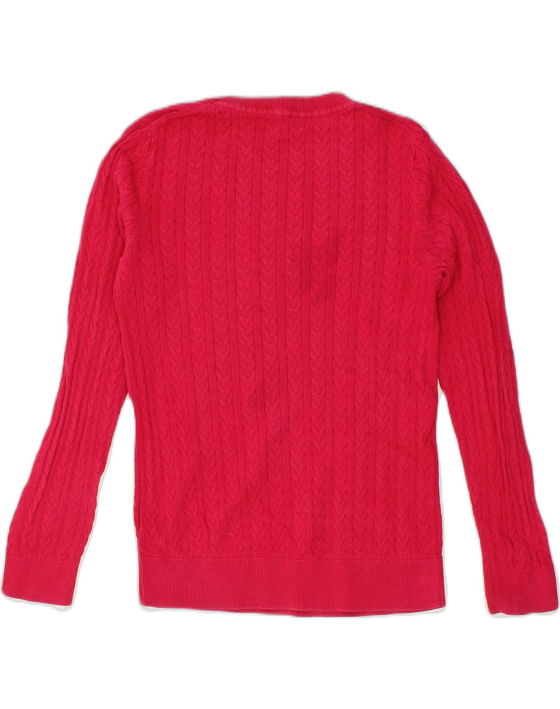 TOMMY HILFIGER Womens Crew Neck Jumper Sweater UK 14 Large Red Cotton | Vintage Tommy Hilfiger | Thrift | Second-Hand Tommy Hilfiger | Used Clothing | Messina Hembry 