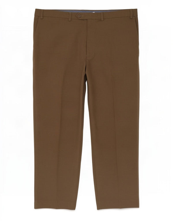 Marks & Spencer Mens Straight Suit Trousers W42 L29 Beige Polyester
