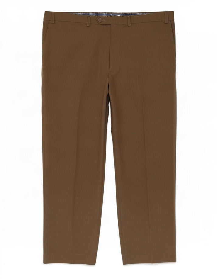 Marks & Spencer Mens Straight Suit Trousers W42 L29 Beige Polyester