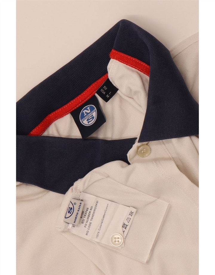 North Sails Mens Polo Shirt Medium White Colourblock