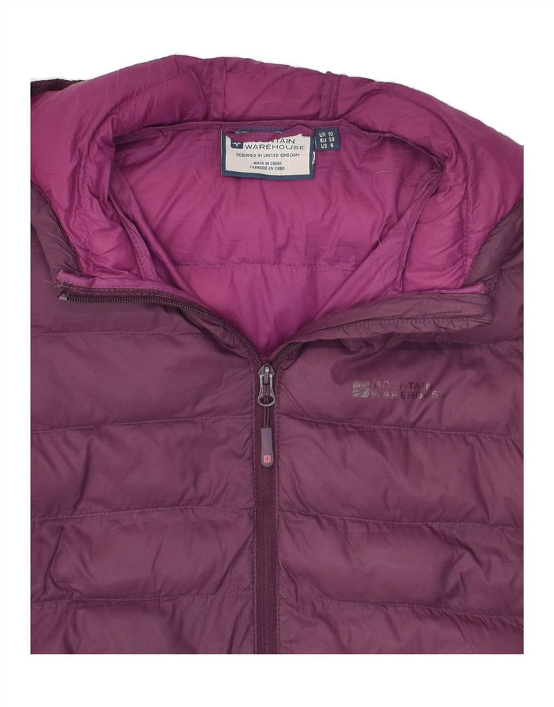 MOUNTAIN WAREHOUSE Womens Hooded Padded Jacket UK 10 Small Purple | Vintage Mountain Warehouse | Thrift | Second-Hand Mountain Warehouse | Used Clothing | Messina Hembry 