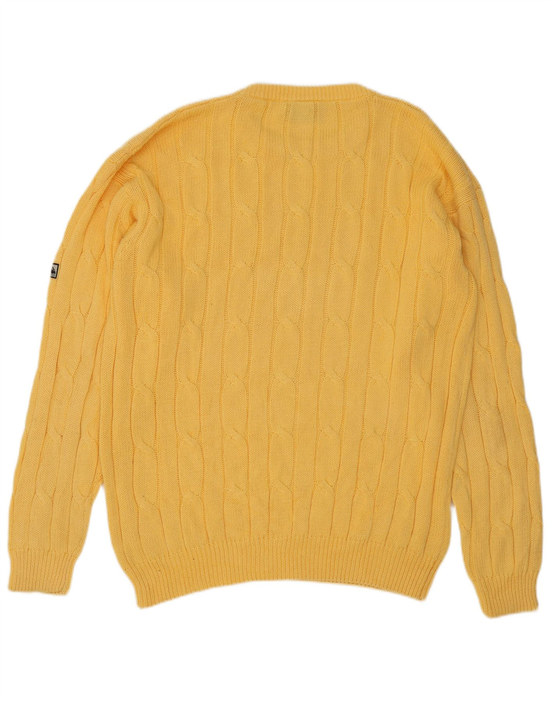 Navigare Mens Crew Neck Jumper Sweater Medium Yellow Cotton