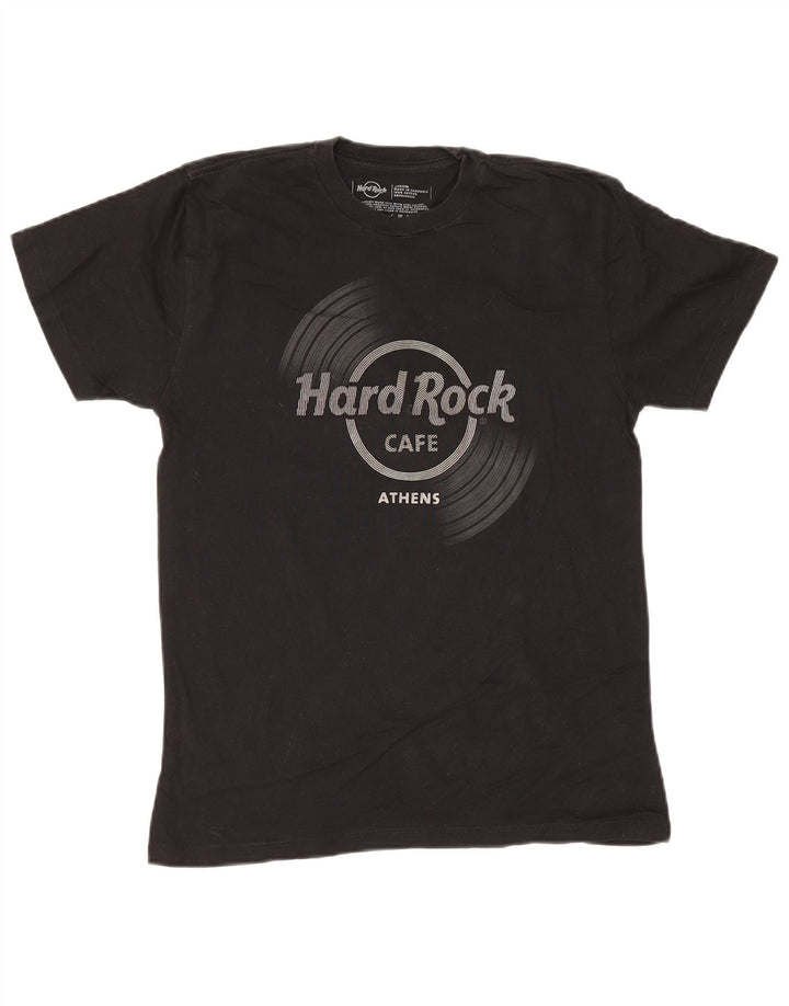 Hard Rock Cafe Mens Athens Graphic T-Shirt Top Medium Black Cotton