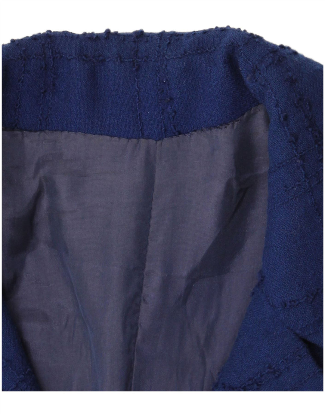 Vintage Womens Overcoat UK 10 Small Navy Blue Check