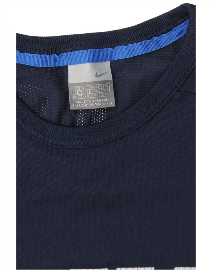 Nike Mens Graphic Top Long Sleeve UK 36/38 Small Navy Blue