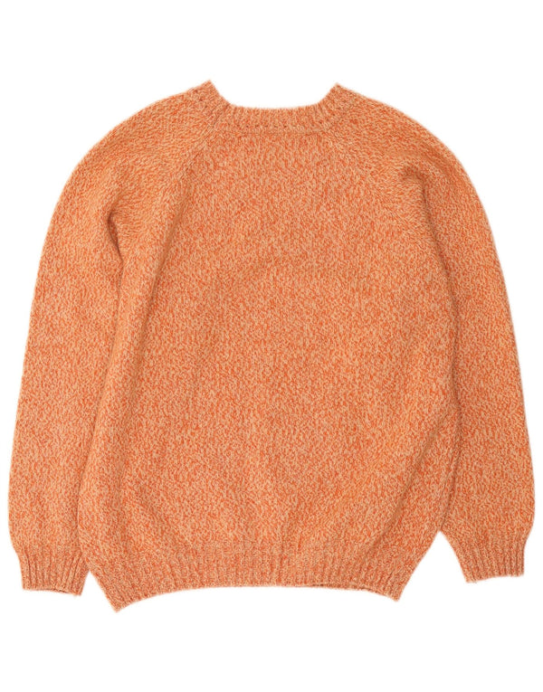 Ellesse Mens Crew Neck Jumper Sweater Large Orange Flecked Wool