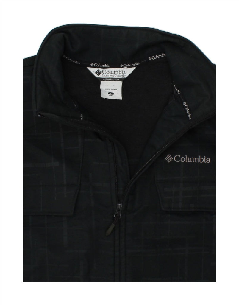 COLUMBIA Mens Windbreaker Jacket UK 40 Large Black Check Polyester | Vintage Columbia | Thrift | Second-Hand Columbia | Used Clothing | Messina Hembry 