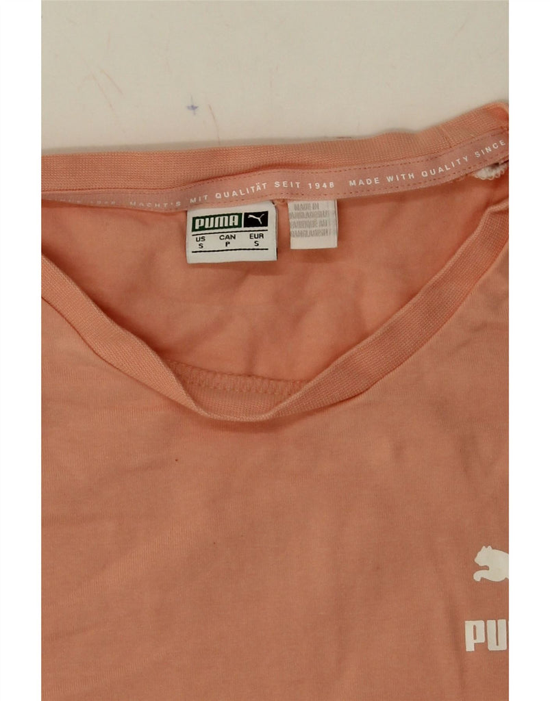 PUMA Girls T-Shirt Top 7-8 Years Small Pink Colourblock Cotton Vintage Puma and Second-Hand Puma from Messina Hembry 