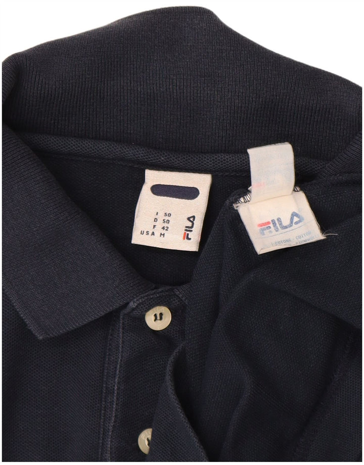 Fila Mens Polo Shirt Medium Navy Blue Cotton