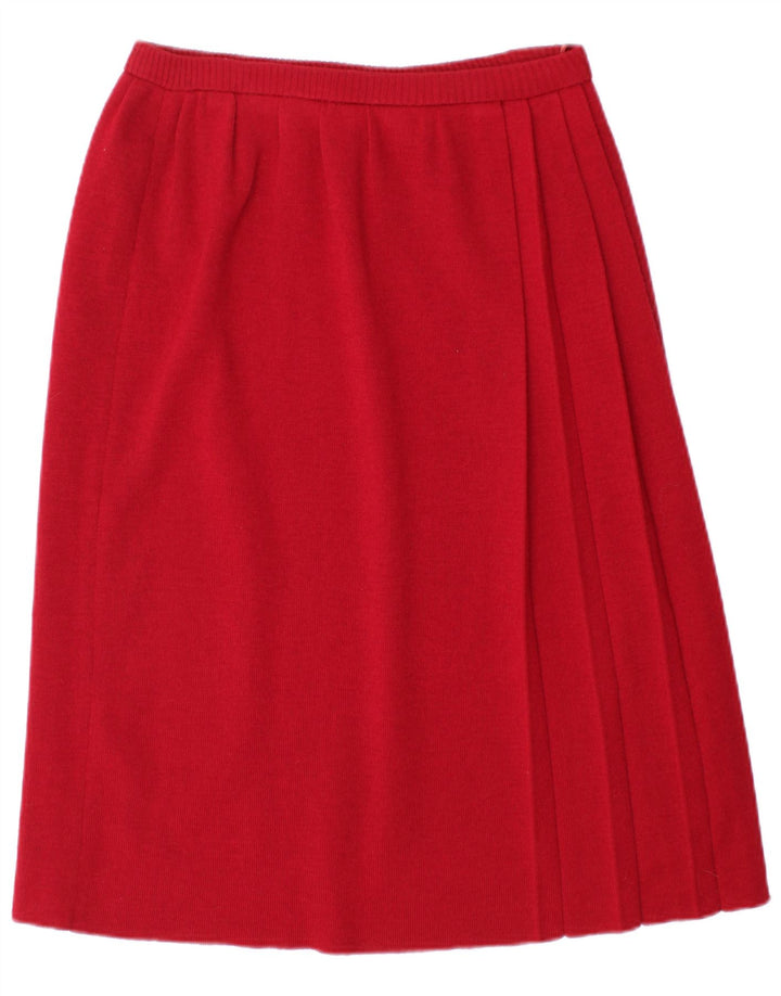 VINTAGE Womens A-Line Skirt W30 Medium Red Polyamide
