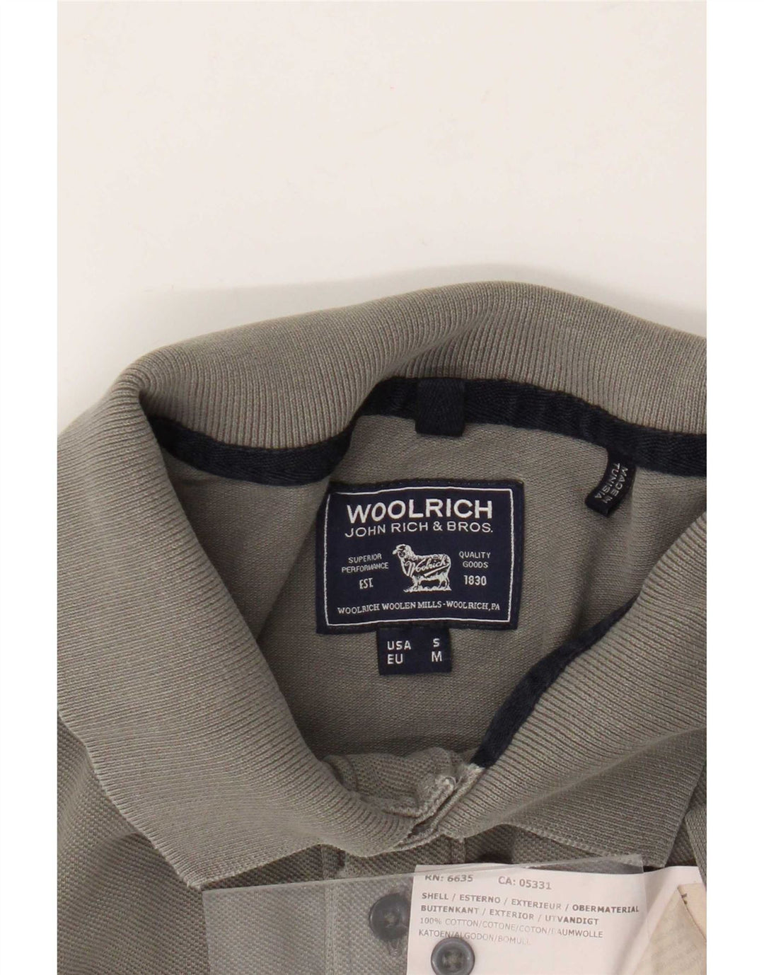 Woolrich Mens Polo Shirt Small Grey Cotton