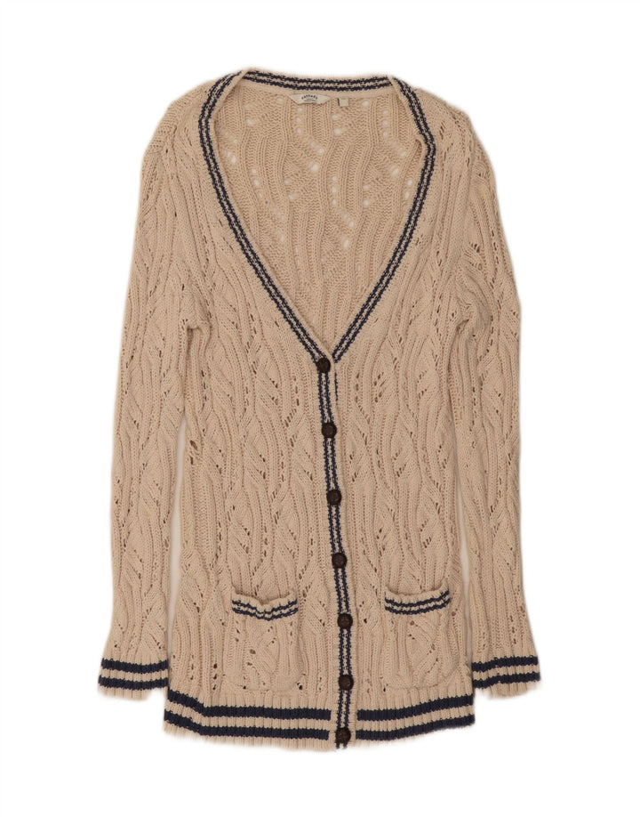 FAT FACE Womens Cardigan Sweater UK 12 Medium Beige Cotton Vintage Fat Face and Second-Hand Fat Face from Messina Hembry 