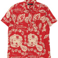 Sixty Mens Short Sleeve Shirt Large Red Floral Cotton