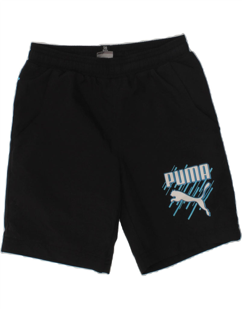 PUMA Boys Graphic Sport Shorts 5-6 Years Black Polyester | Vintage Puma | Thrift | Second-Hand Puma | Used Clothing | Messina Hembry 