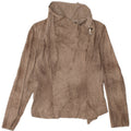 ZARA Womens Crop Bomber Jacket UK 14 Large Brown Tie Dye Polyester