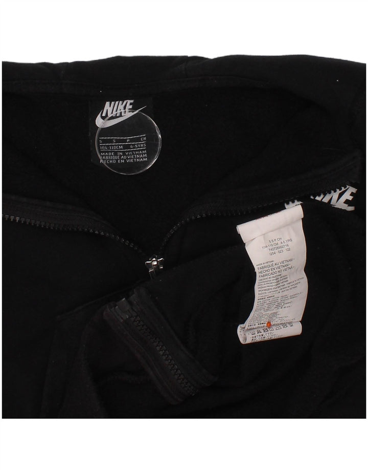 Nike Girls Zip Hoodie Sweater 4-5 Years Black Cotton