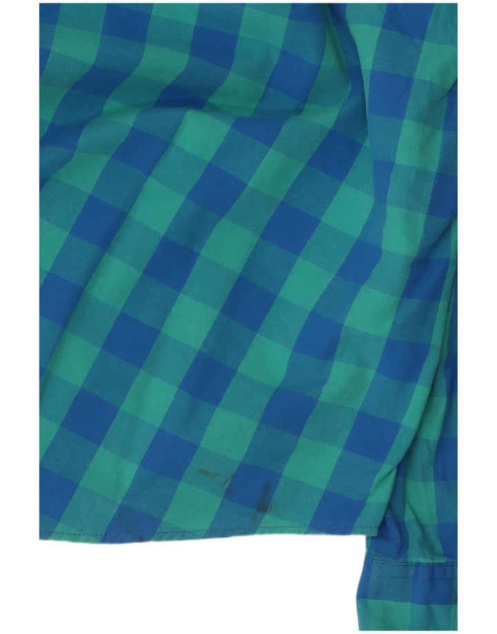 J. Crew Mens Tailored Slim Fit Shirt Medium Blue Check Cotton