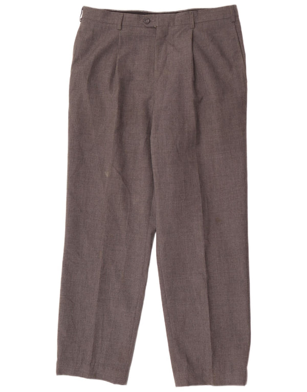 Yves Saint Laurent Mens Straight Suit Trousers W36 L30 Grey Polyester