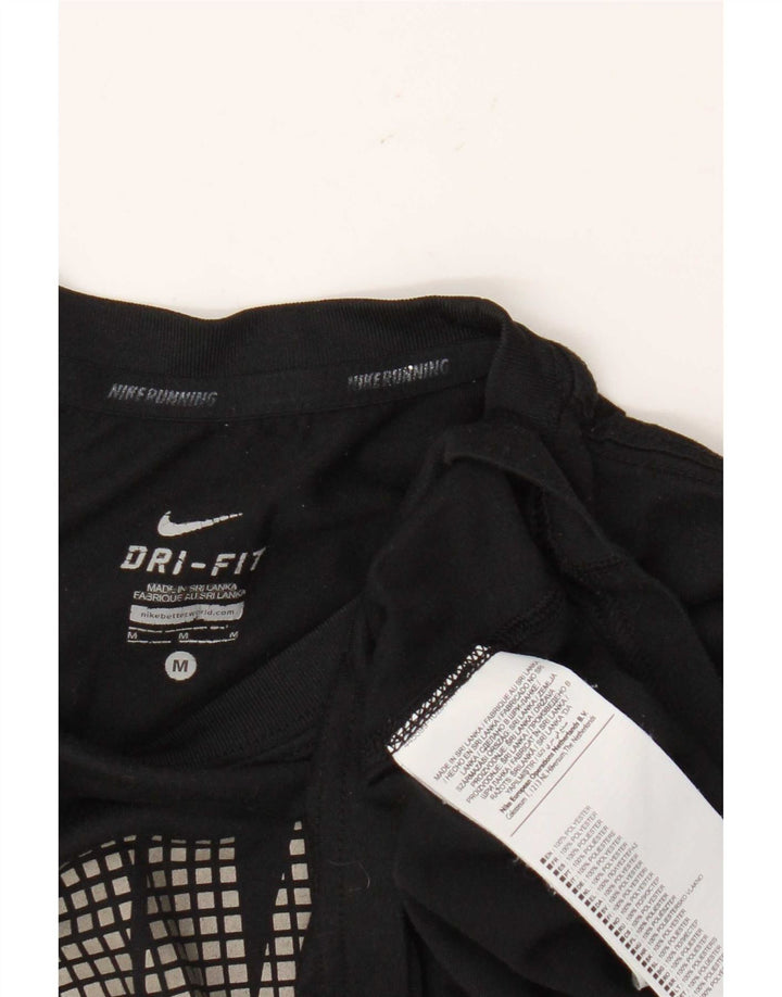 Nike Mens Dri Fit Graphic T-Shirt Top Medium Black Polyester