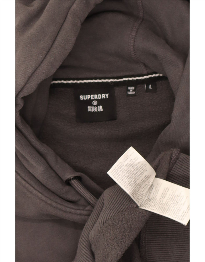 Superdry Mens Graphic Hoodie Jumper Large Grey Cotton