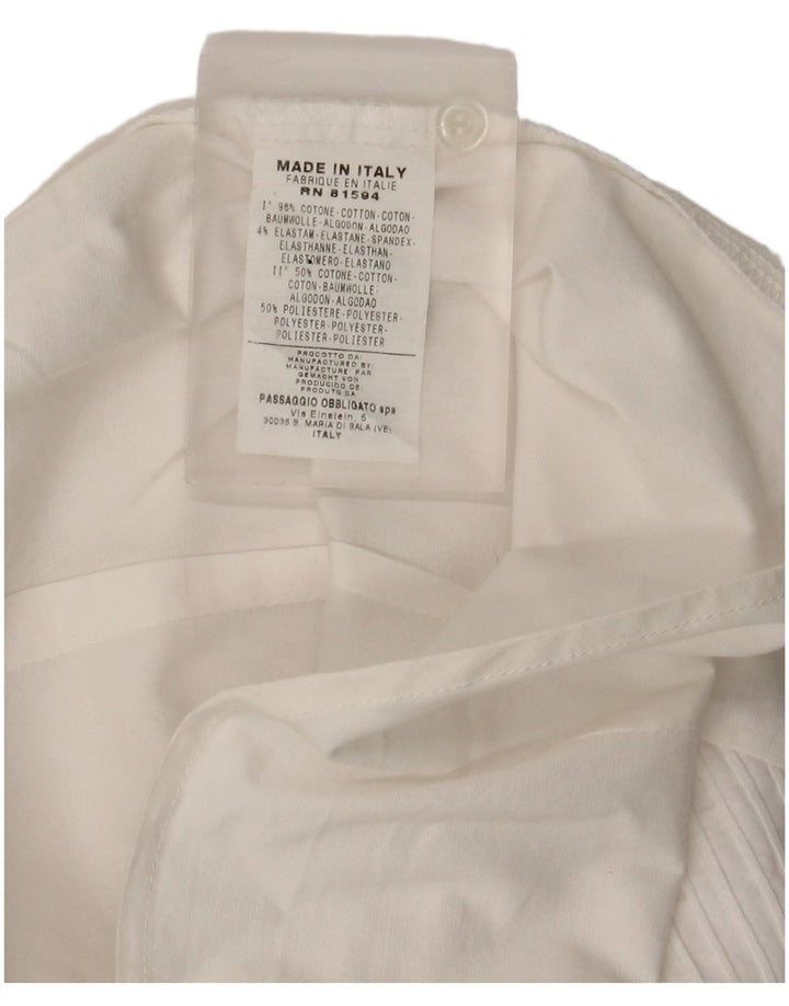 Vintage Womens Shirt UK 14 Medium White Cotton