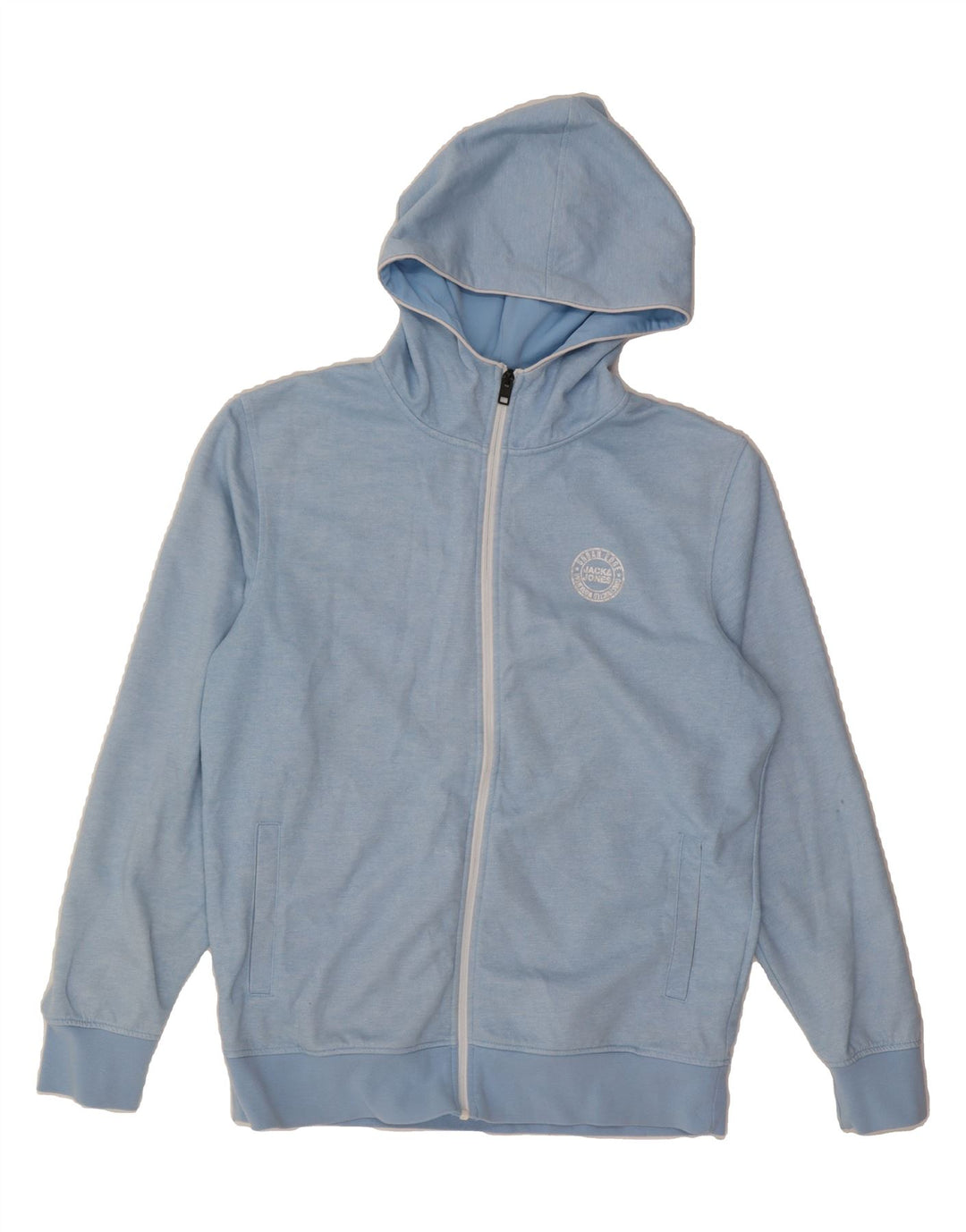 JACK & JONES Mens Zip Hoodie Sweater Large Blue Polyester Vintage Jack & Jones and Second-Hand Jack & Jones from Messina Hembry 