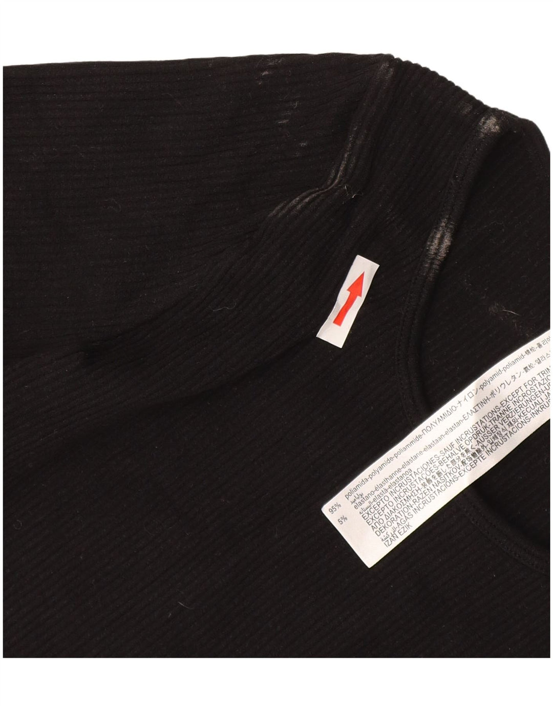 Zara Womens Crop Top Long Sleeve UK 4 XS Black Polyamide
