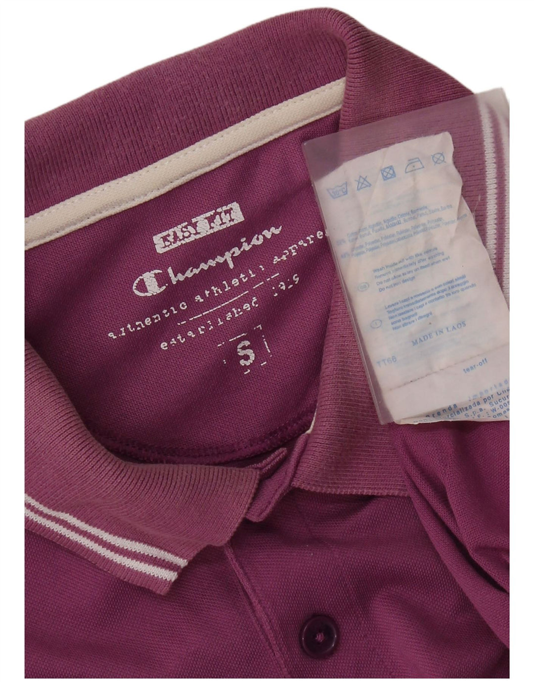 CHAMPION Mens Easy Fit Polo Shirt Small Purple Cotton