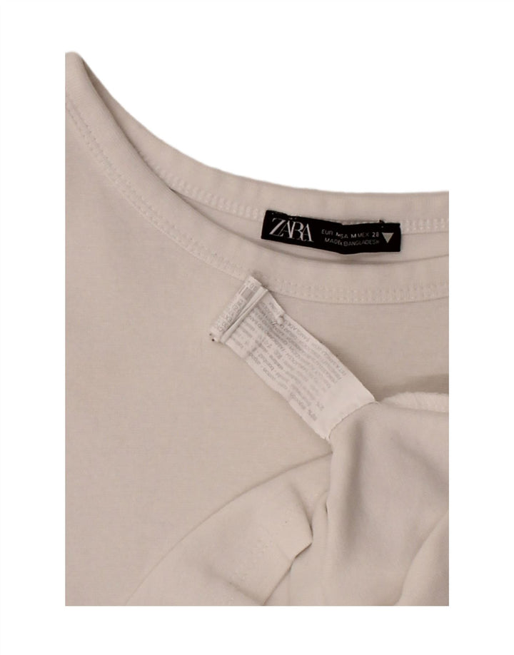 ZARA Girls T-Shirt Top 5-6 Years Medium  White Cotton Vintage Zara and Second-Hand Zara from Messina Hembry 