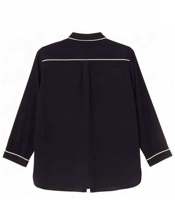 Marina Yachting Womens Shirt Blouse UK 16 Large Navy Blue Silk