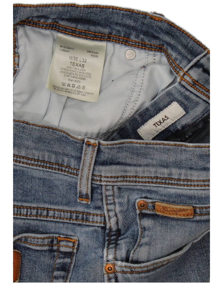 Wrangler Mens Texas Straight Jeans W36 L29 Blue Cotton