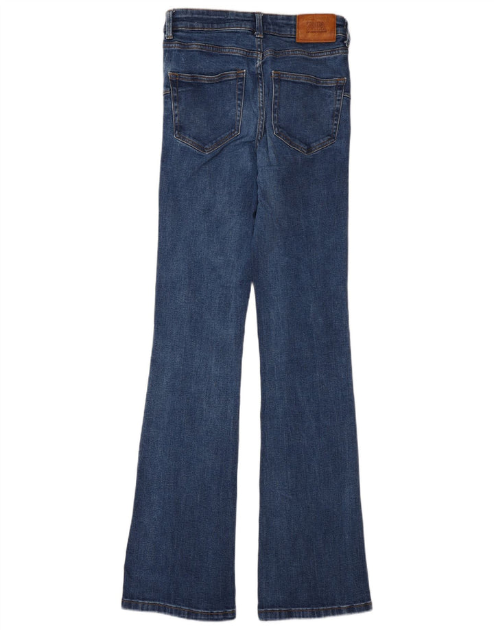 Zara Womens Flared Jeans EU 34 2XS W24 L32 Blue Cotton