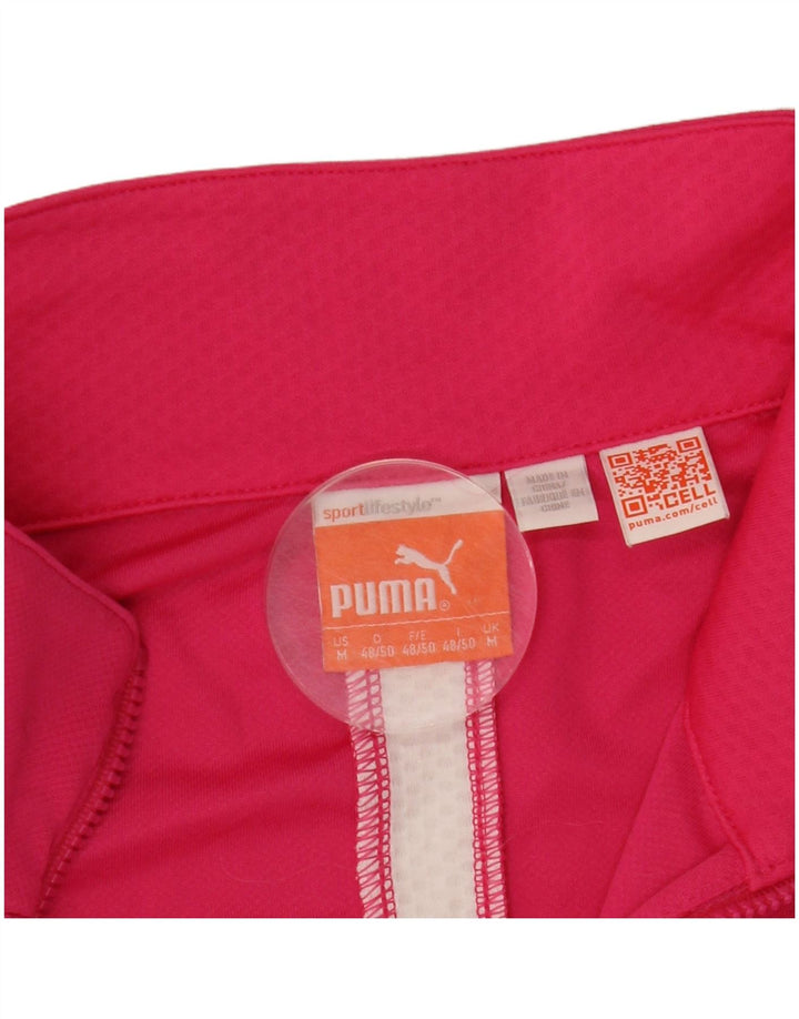 Puma Womens Zip Neck Oversized Tracksuit Top UK 14 Medium Pink