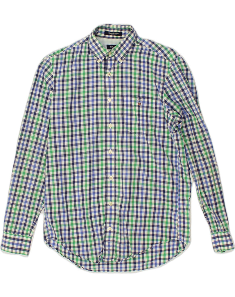 GANT Mens Regular Fit Shirt Medium Green Gingham Cotton | Vintage Gant | Thrift | Second-Hand Gant | Used Clothing | Messina Hembry 