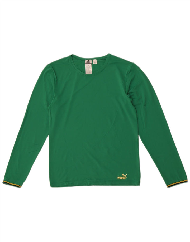 Puma Womens Top Long Sleeve UK 12 Medium Green Nylon