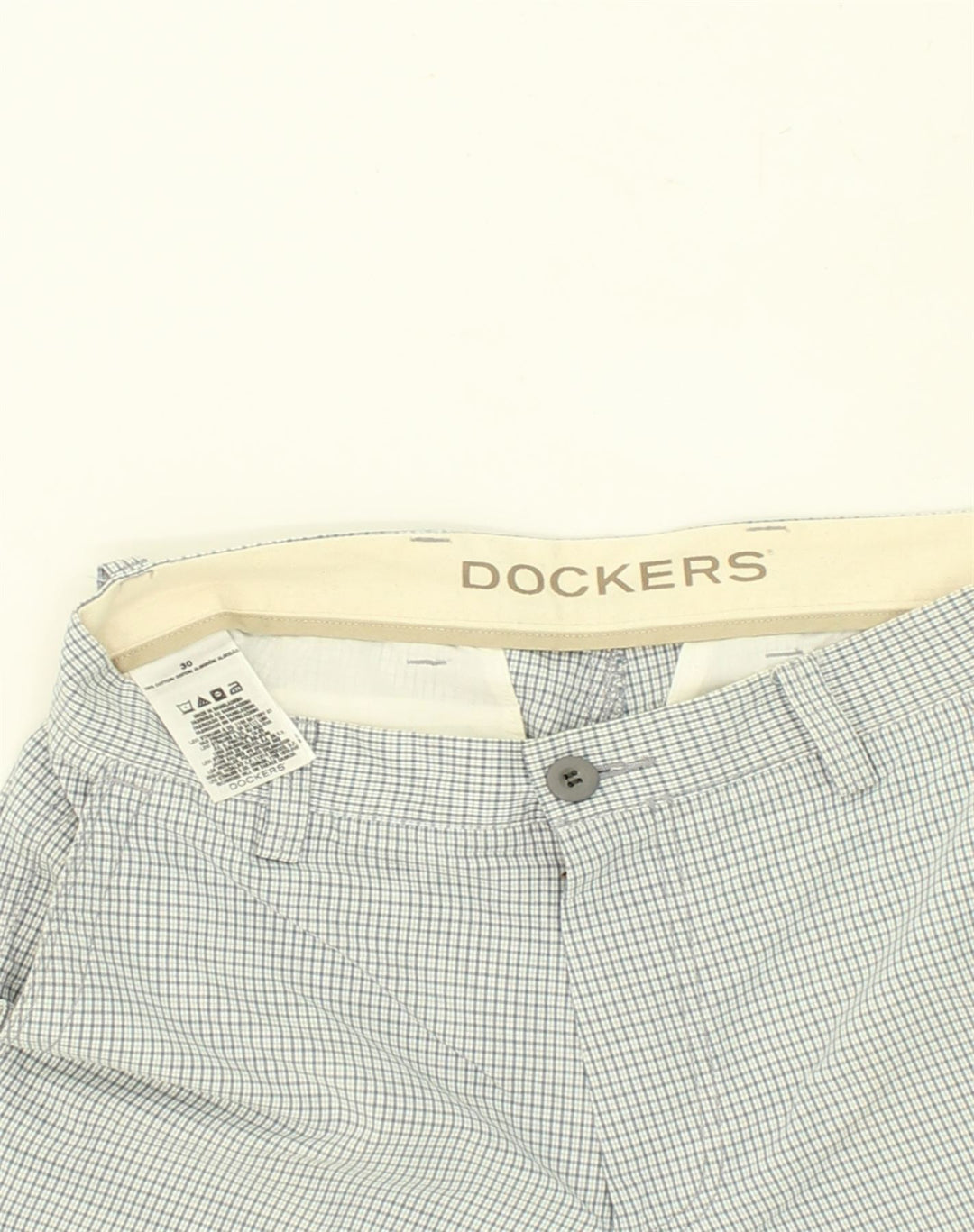 DOCKERS Mens Chino Shorts W30 Medium  Off White Check Cotton Vintage Dockers and Second-Hand Dockers from Messina Hembry 