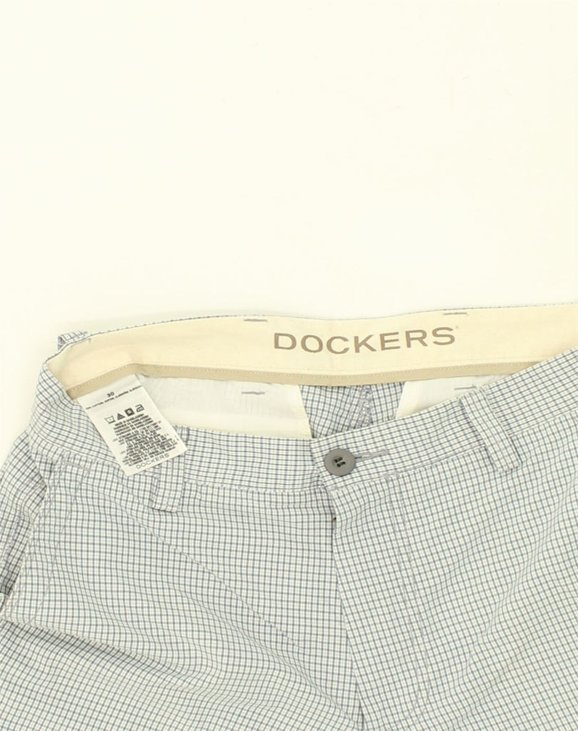 DOCKERS Mens Chino Shorts W30 Medium  Off White Check Cotton | Vintage Dockers | Thrift | Second-Hand Dockers | Used Clothing | Messina Hembry 