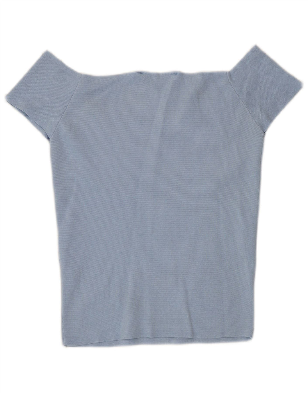 Zara Womens Crop Off Shoulder Top UK 12 Medium Blue Polyamide