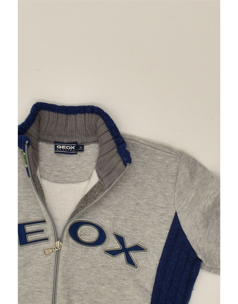 GEOX Boys Graphic Tracksuit Top Jacket 9-10 Years Grey Colourblock | Vintage Geox | Thrift | Second-Hand Geox | Used Clothing | Messina Hembry 