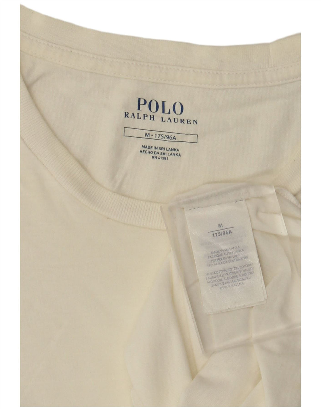 Polo Ralph Lauren Mens T-Shirt Top Medium White Cotton