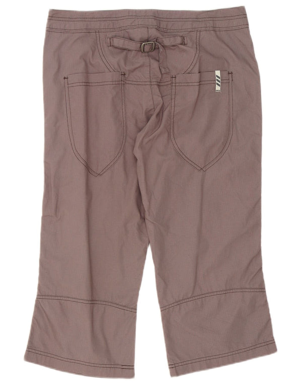 Adidas Womens Straight Capri Trousers UK 12 Medium W32 L22 Grey Cotton